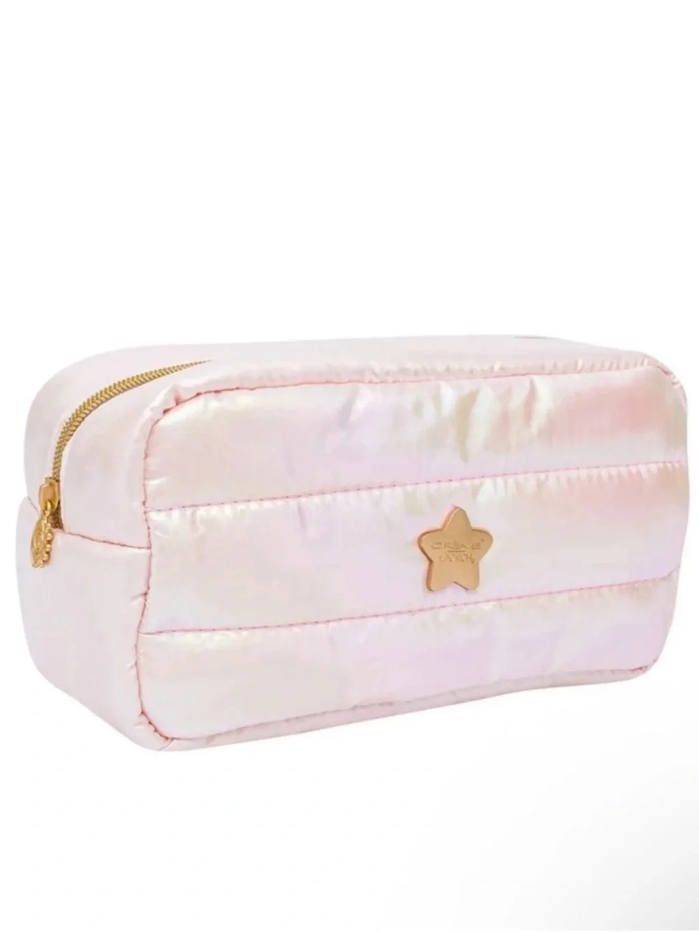 LIMITED EDITION The Crème Shop Iridescent Quilted Cosmetic Pouch bundle